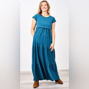 EUC Latched Mama Tiered T-Shirt Maxi Dress